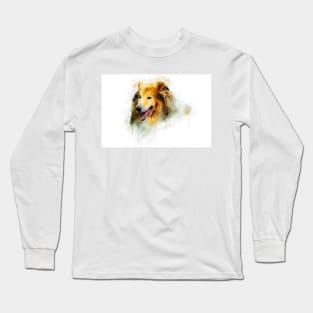 Rough Collie / Long-haired Collie watercolor Long Sleeve T-Shirt